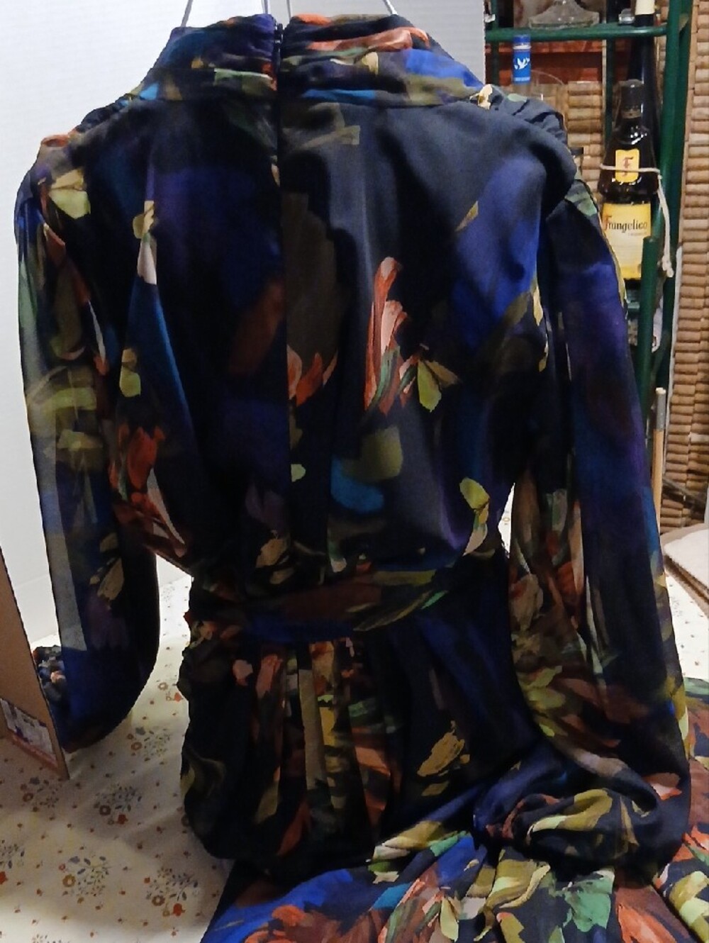 Alex Marie Navy Maxi Dress with Green, Brown & Blue Floral Print - Picture 10 of 16